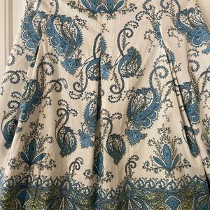 Women’s Talbots Elegant Blue and White Paisley Skirt 16
